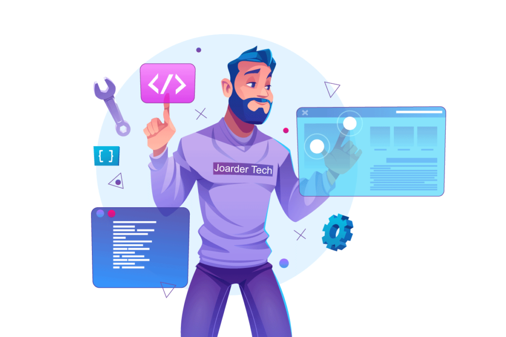 Developer building a website and API connections