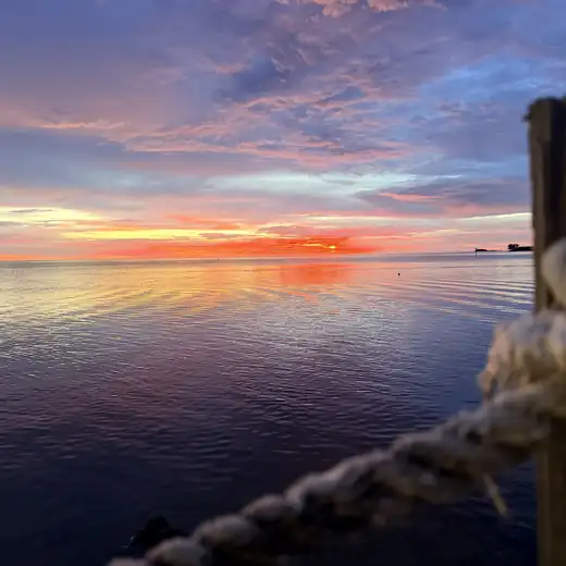Sunset over the Gulf of Mexico at Hernando Beach, Florida