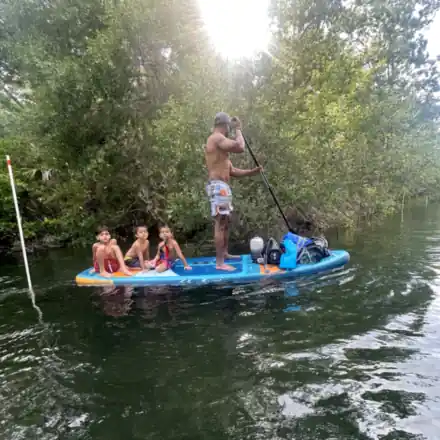 Paddleboarding the Weeki Wachee River with family, Hernando County, Florida